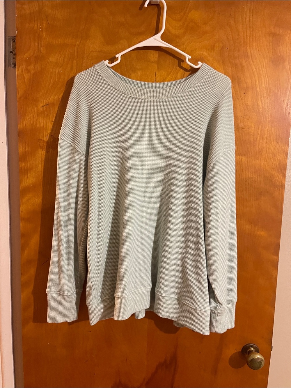 Maurices Mint Waffle-Knit Scoop Neck Sweater